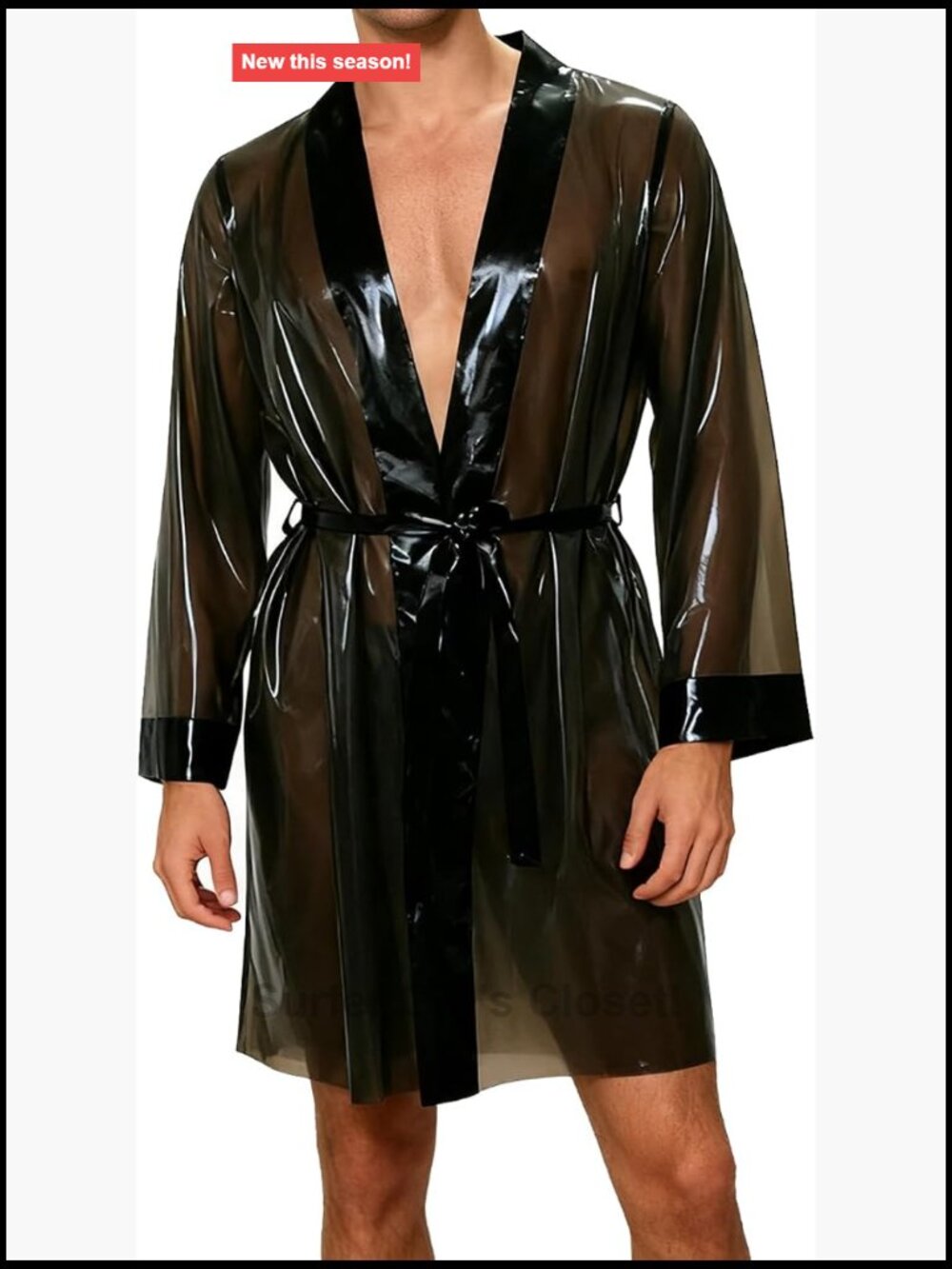 Latex Night Robe with Tie Lacing Unisex Rubber Dress
